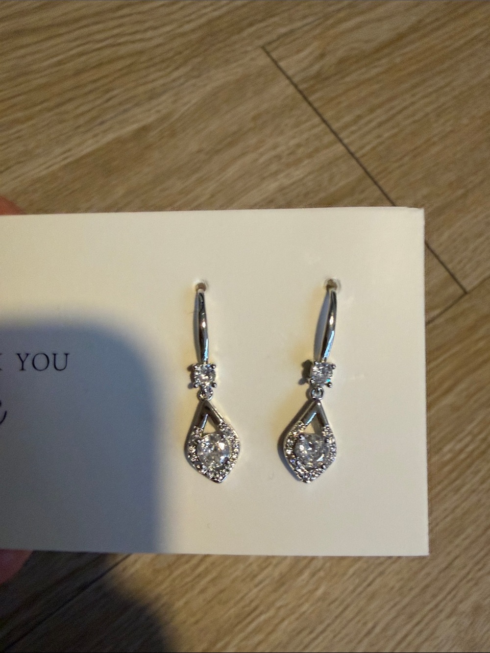 Sterling Silver Moissanite Drop Earrings NIP